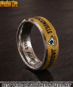 Alternative view of 15 Jacksonville Jaguars Premium Tungsten Carbide Ring - Engraved custom name