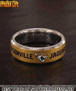 15 Jacksonville Jaguars Premium Tungsten Carbide Ring - Engraved custom name