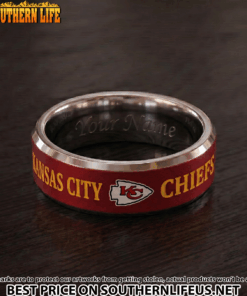 01 Kansas City Chiefs Premium Tungsten Carbide Ring - Engraved custom name