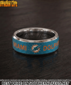 08 Miami Dolphins Premium Tungsten Carbide Ring - Engraved custom name