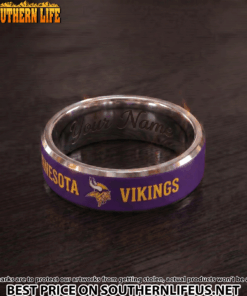 18 Minnesota Vikings Premium Tungsten Carbide Ring - Engraved custom name