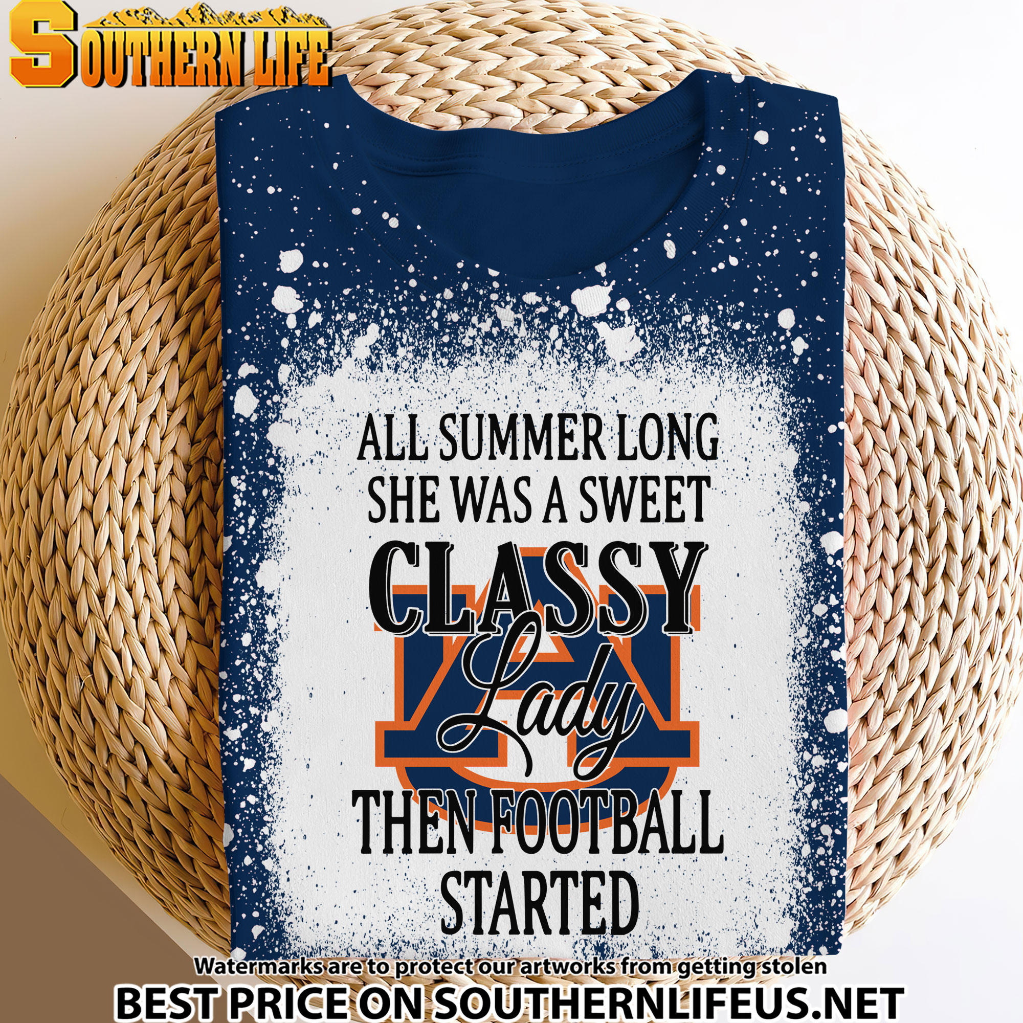 NCAA03 Auburn Tigers Sweet And Classy Lady Bleached Women's Skater Dresses - Image 4