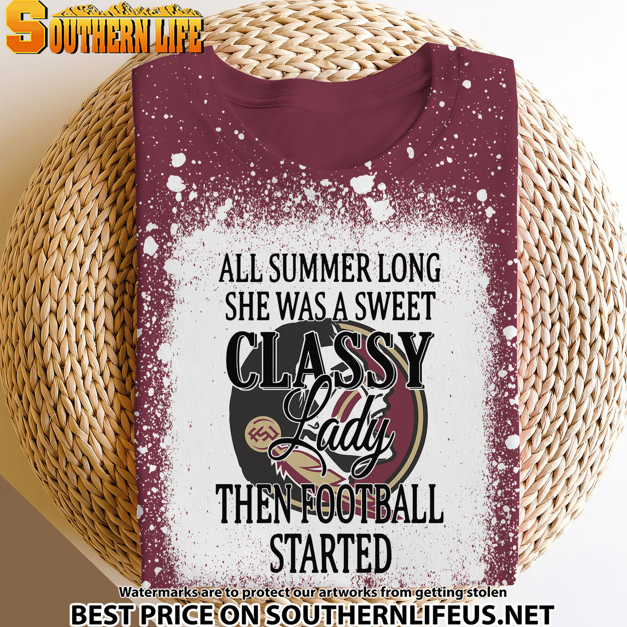 NCAA07 Florida State Seminoles Sweet And Classy Lady Bleached Women's Skater Dresses - Image 4