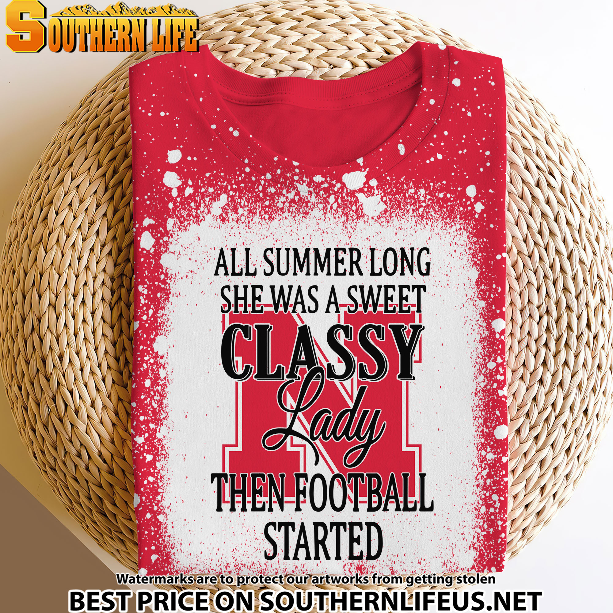 NCAA19 Nebraska Cornhuskers Sweet And Classy Lady Bleached Women's Skater Dresses - Image 4