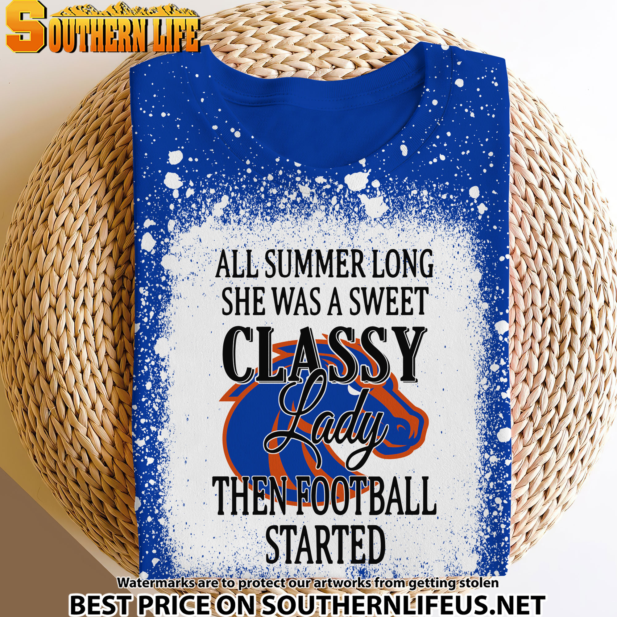 NCAA23 Boise State Broncos Sweet And Classy Lady Bleached Women's Skater Dresses - Image 4