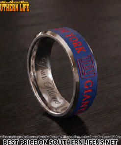 Alternative view of 21 New York Giants Premium Tungsten Carbide Ring - Engraved custom name