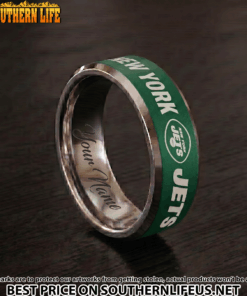 Alternative view of 22 New York Jets Saints Premium Tungsten Carbide Ring - Engraved custom name