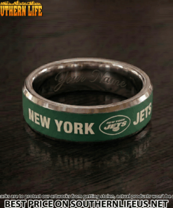 22 New York Jets Saints Premium Tungsten Carbide Ring - Engraved custom name