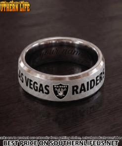 09 Las Vegas Raiders Premium Tungsten Carbide Ring - Engraved custom name