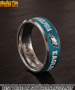Alternative view of 05 Philadelphia Eagles Premium Tungsten Carbide Ring - Engraved custom name