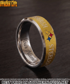 Alternative view of 04 Pittsburgh Steelers Premium Tungsten Carbide Ring - Engraved custom name