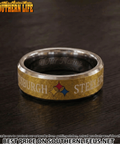 04 Pittsburgh Steelers Premium Tungsten Carbide Ring - Engraved custom name