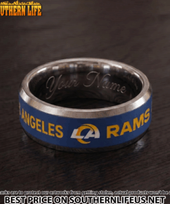 26 Los Angeles Rams Premium Tungsten Carbide Ring - Engraved custom name