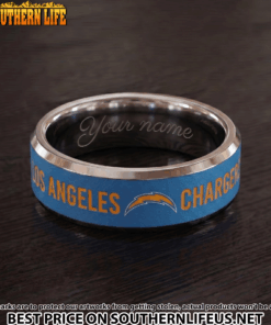27 Los Angeles Chargers Premium Tungsten Carbide Ring - Engraved custom name