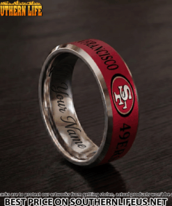 Alternative view of 07 San Francisco 49ers Premium Tungsten Carbide Ring - Engraved custom name
