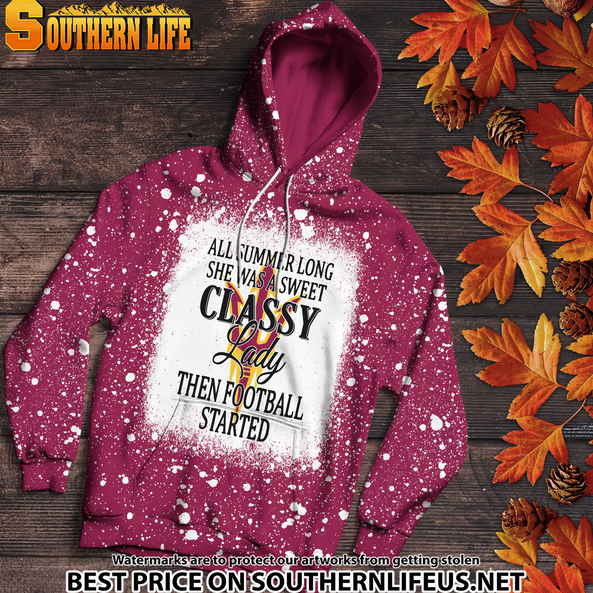 NCAA40 Arizona State Sun Devils Sweet And Classy Lady Bleached 3D Printed Hoodie, TShirt, Sweatshirt - Image 2