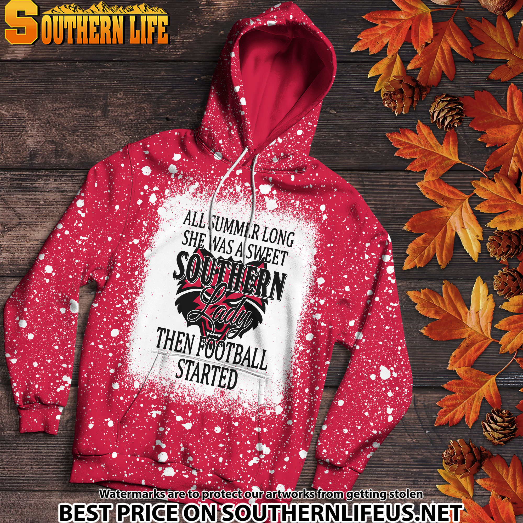 NCAA41 Arkansas State Red Wolves Sweet And Southern Lady Bleached 3D Printed Hoodie, TShirt, Sweatshirt - Image 2