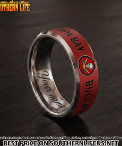 Alternative view of 30 Tampa Bay Buccaneers Premium Tungsten Carbide Ring - Engraved custom name