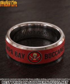 30 Tampa Bay Buccaneers Premium Tungsten Carbide Ring - Engraved custom name