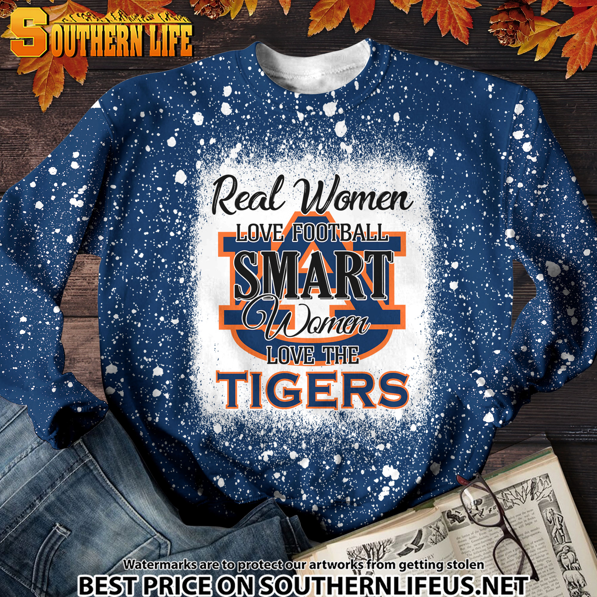NCAA03 Real Women Love Football Smart Women Love Tigers Bleached 3D Printed Hoodie, TShirt, Sweatshirt - Image 3