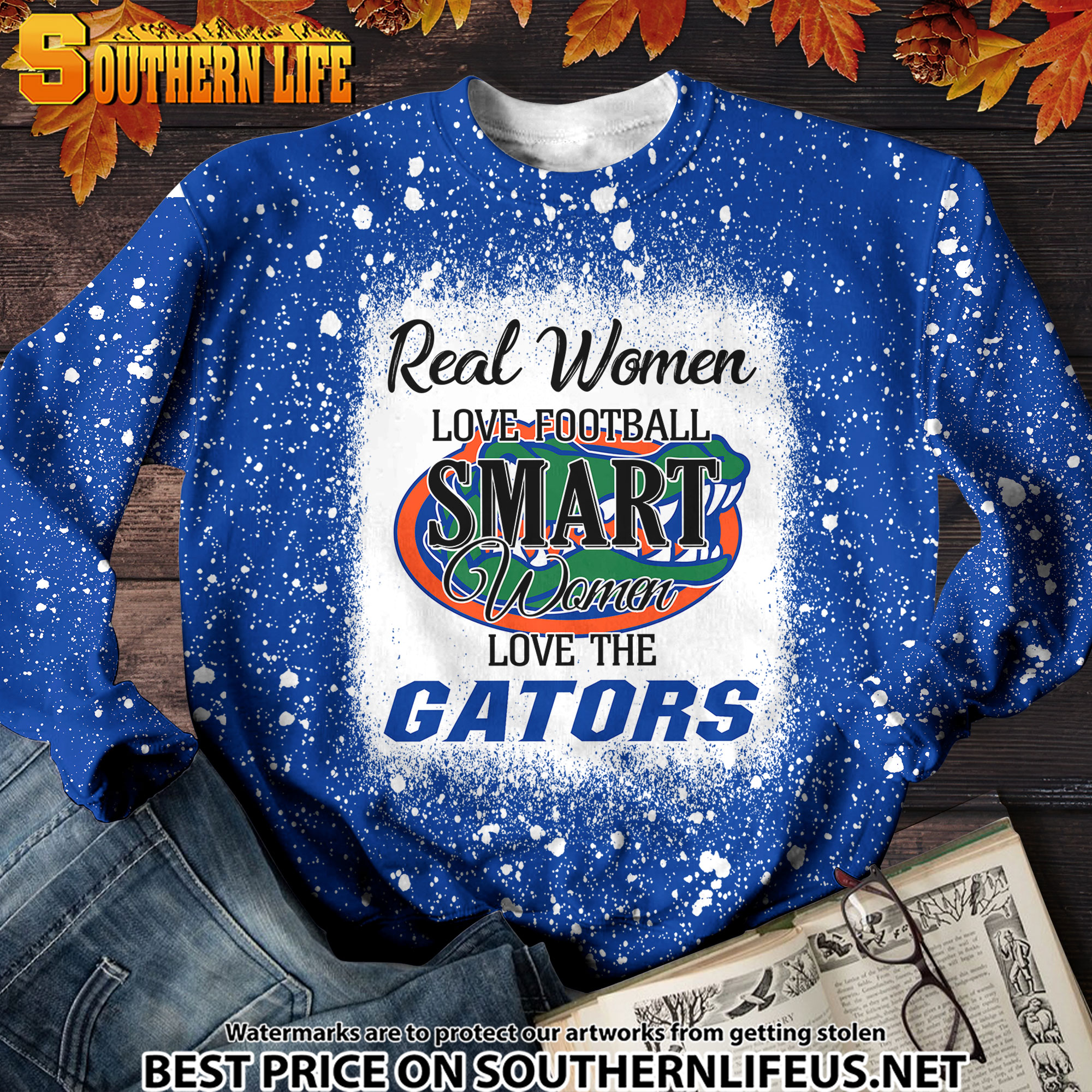 NCAA15 Real Women Love Football Smart Women Love Gators Bleached 3D Printed Hoodie, TShirt, Sweatshirt - Image 3