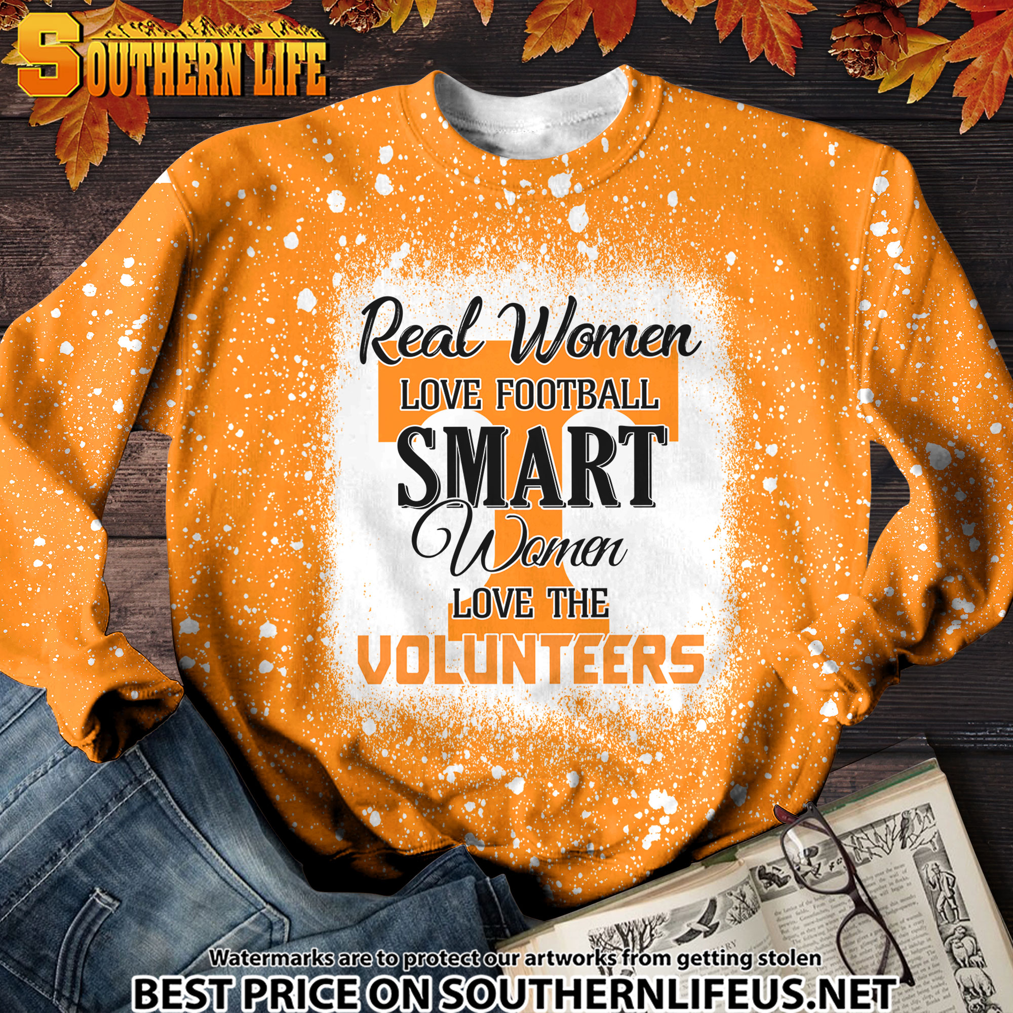 NCAA09 Real Women Love Football Smart Women Love Volunteers Bleached 3D Printed Hoodie, TShirt, Sweatshirt - Image 3