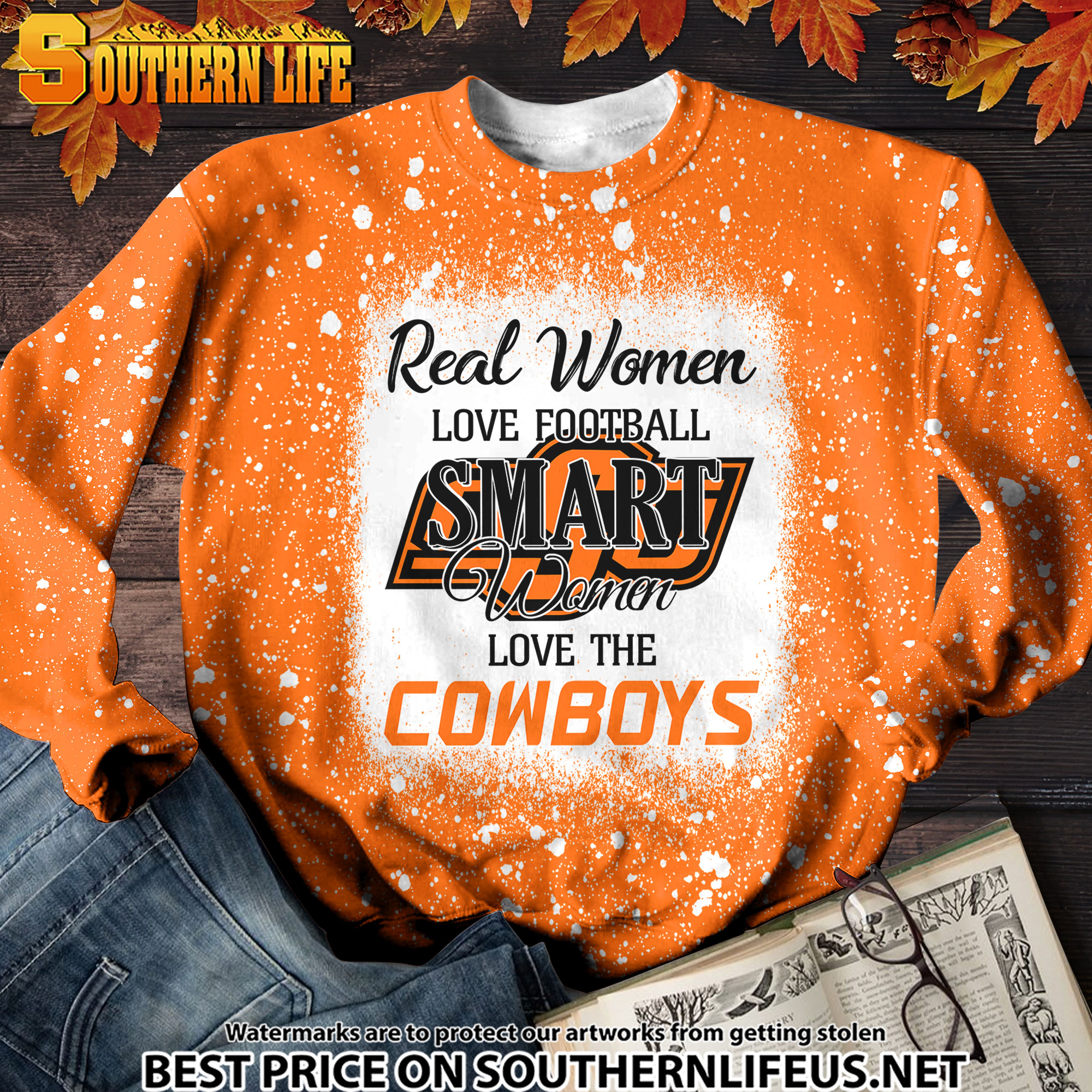 NCAA17 Real Women Love Football Smart Women Love Cowboys Bleached 3D Printed Hoodie, TShirt, Sweatshirt - Image 3