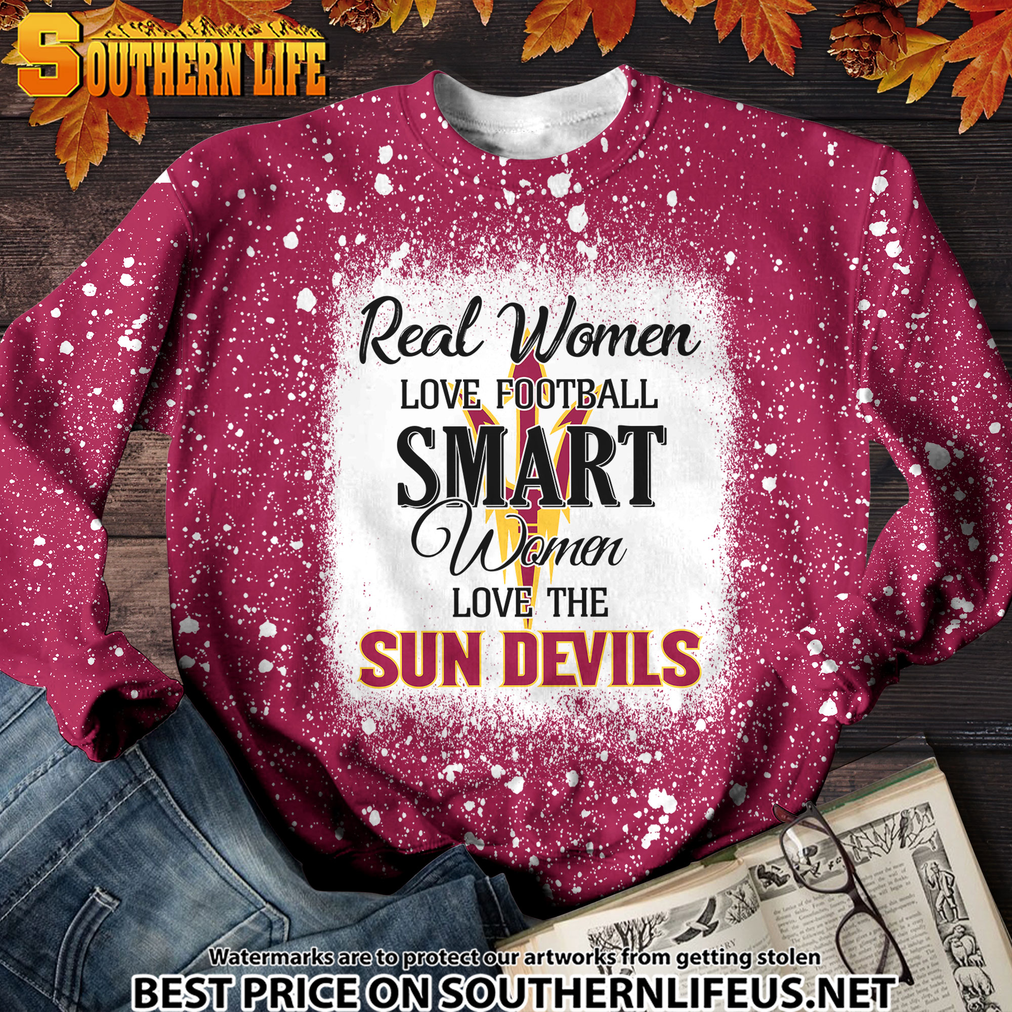 NCAA40 Real Women Love Football Smart Women Love Devils Bleached 3D Printed Hoodie, TShirt, Sweatshirt - Image 3