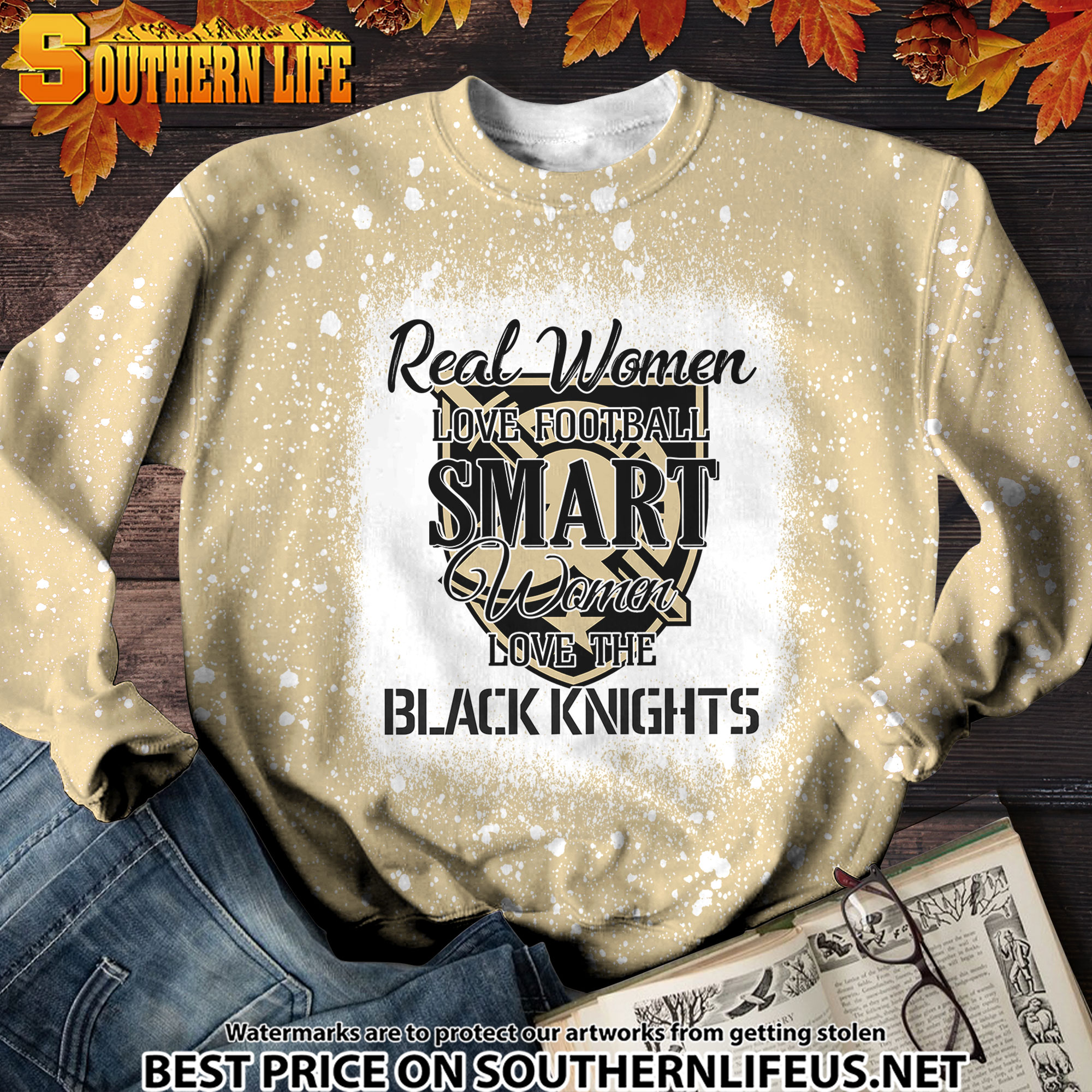 NCAA42 Real Women Love Football Smart Women Love Knights Bleached 3D Printed Hoodie, TShirt, Sweatshirt - Image 3
