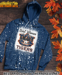 Alternative view of NCAA03 Real Women Love Football Smart Women Love Tigers Bleached 3D Printed Hoodie, TShirt, Sweatshirt