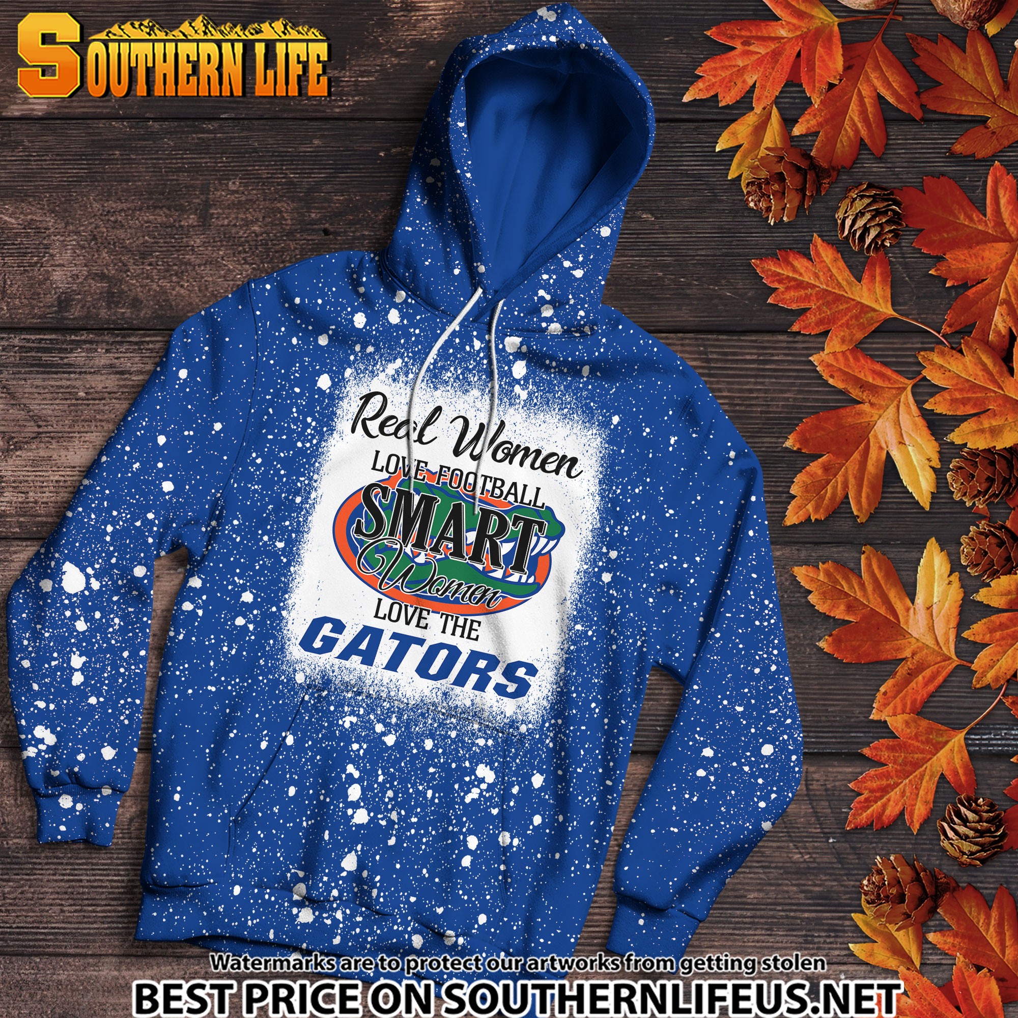 NCAA15 Real Women Love Football Smart Women Love Gators Bleached 3D Printed Hoodie, TShirt, Sweatshirt - Image 2