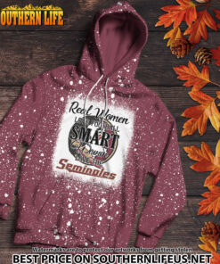 Alternative view of NCAA07 Real Women Love Football Smart Women Love Seminoles Bleached 3D Printed Hoodie, TShirt, Sweatshirt