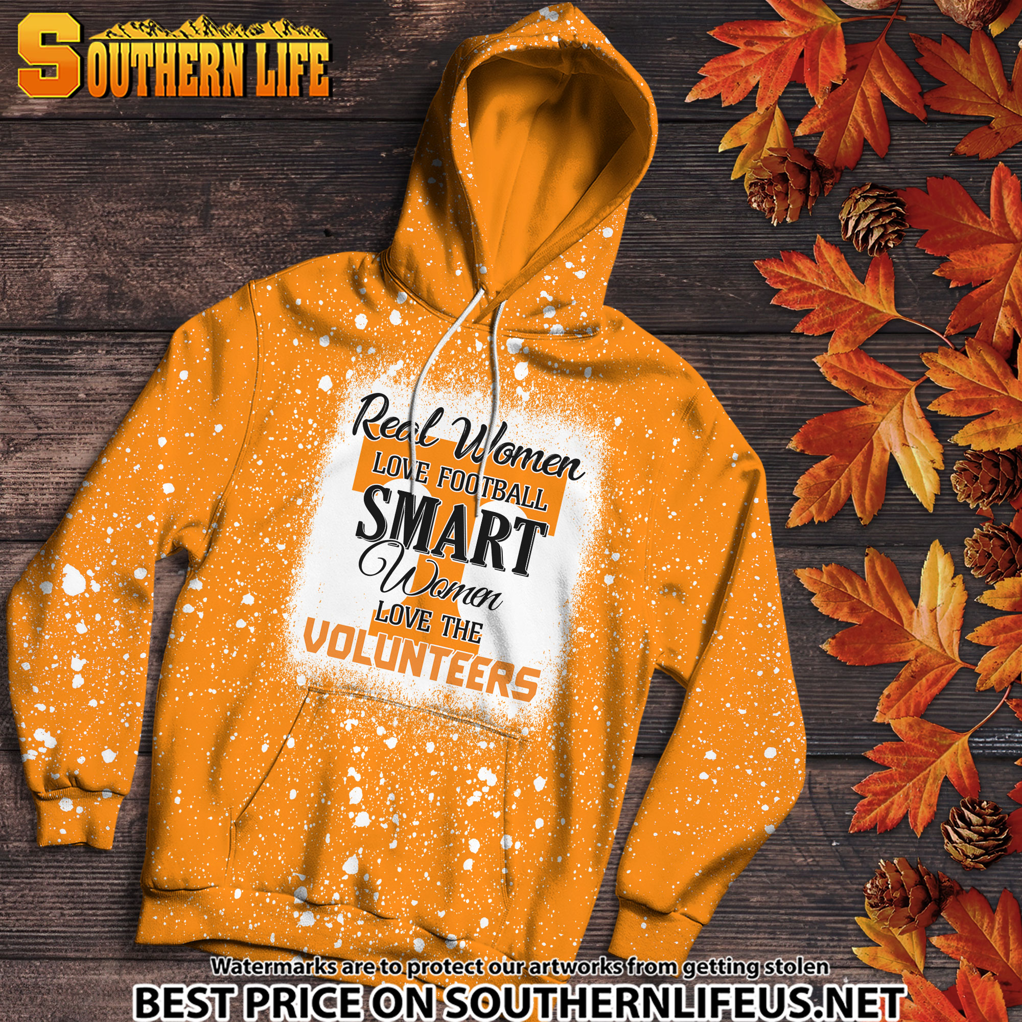 NCAA09 Real Women Love Football Smart Women Love Volunteers Bleached 3D Printed Hoodie, TShirt, Sweatshirt - Image 2