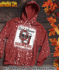 Alternative view of NCAA10 Real Women Love Football Smart Women Love Sooners Bleached 3D Printed Hoodie, TShirt, Sweatshirt