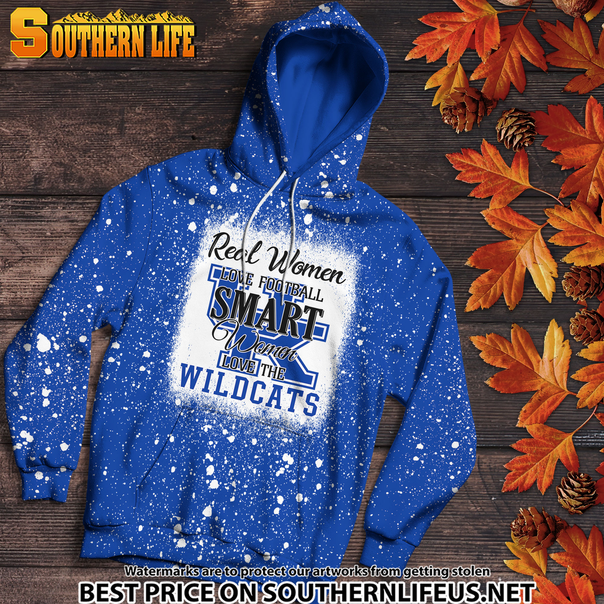 NCAA12 Real Women Love Football Smart Women Love Wildcats Bleached 3D Printed Hoodie, TShirt, Sweatshirt - Image 2