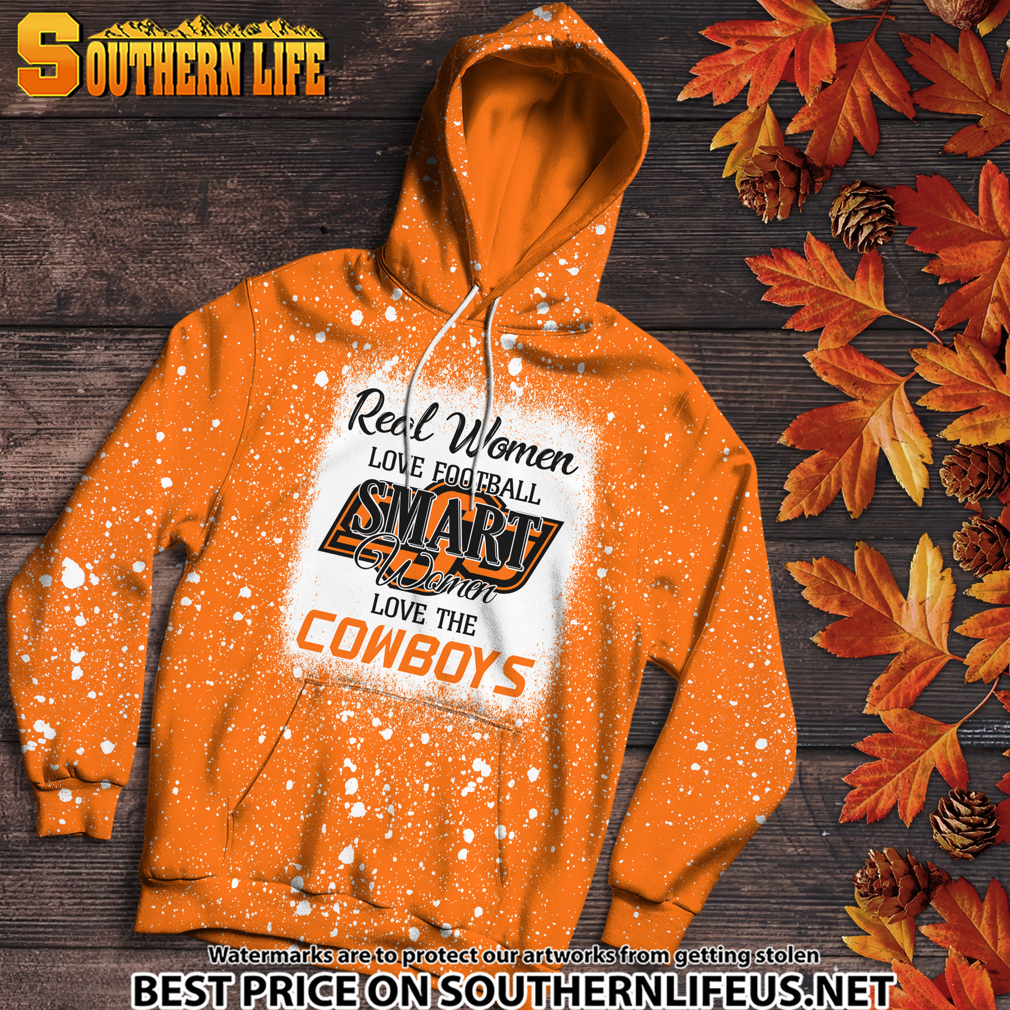 NCAA17 Real Women Love Football Smart Women Love Cowboys Bleached 3D Printed Hoodie, TShirt, Sweatshirt - Image 2