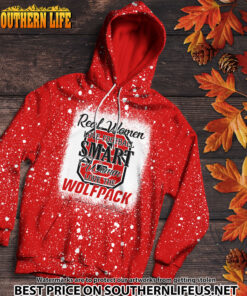 Alternative view of NCAA18 Real Women Love Football Smart Women Love Wolfpack Bleached 3D Printed Hoodie, TShirt, Sweatshirt