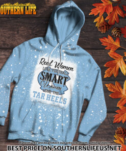 Alternative view of NCAA20 Real Women Love Football Smart Women Love Tar Heels Bleached 3D Printed Hoodie, TShirt, Sweatshirt