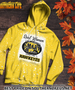 Alternative view of NCAA24 Real Women Love Football Smart Women Love Hawkeyes Bleached 3D Printed Hoodie, TShirt, Sweatshirt