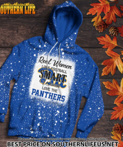 Alternative view of NCAA28 Real Women Love Football Smart Women Love Panthers Bleached 3D Printed Hoodie, TShirt, Sweatshirt