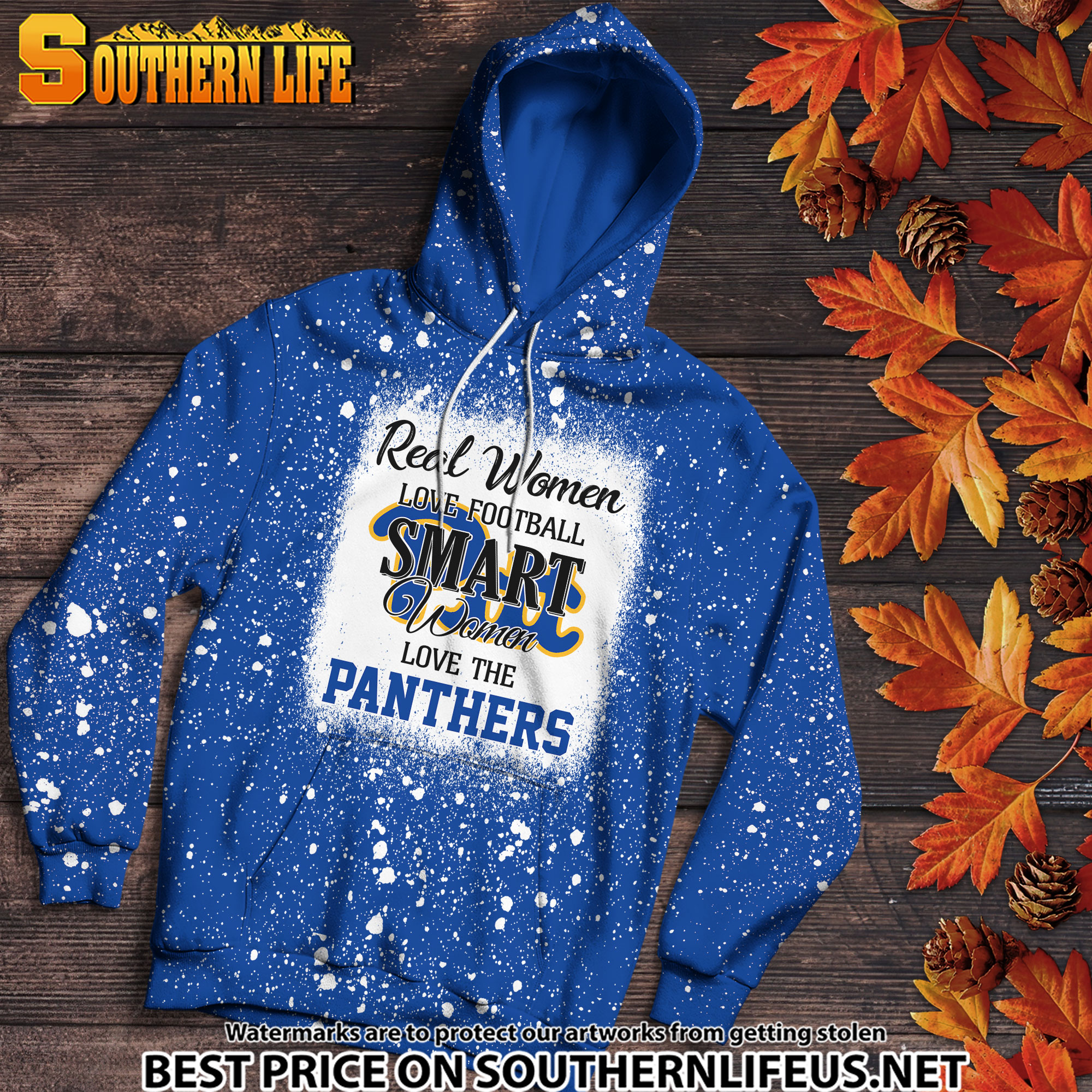 NCAA28 Real Women Love Football Smart Women Love Panthers Bleached 3D Printed Hoodie, TShirt, Sweatshirt - Image 2