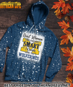 Alternative view of NCAA06 Real Women Love Football Smart Women Love Wolverines Bleached 3D Printed Hoodie, TShirt, Sweatshirt