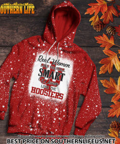 Alternative view of NCAA30 Real Women Love Football Smart Women Love Hoosiers Bleached 3D Printed Hoodie, TShirt, Sweatshirt