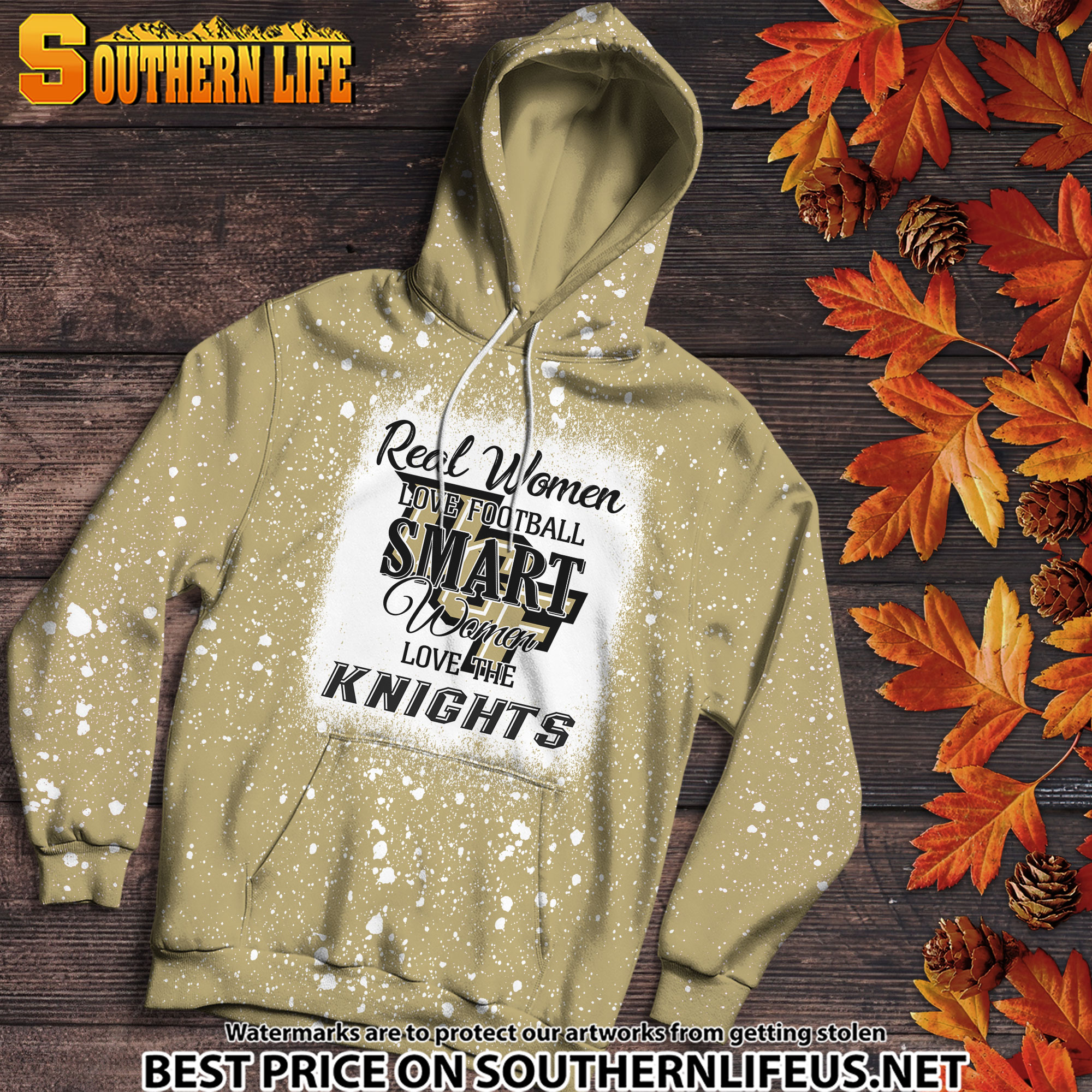 NCAA33 Real Women Love Football Smart Women Love Knights Bleached 3D Printed Hoodie, TShirt, Sweatshirt - Image 2