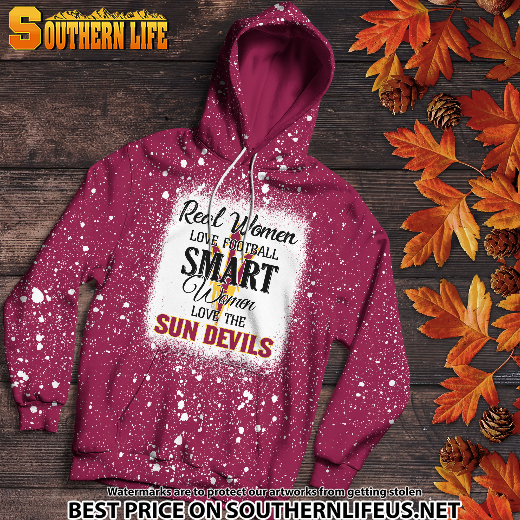 NCAA40 Real Women Love Football Smart Women Love Devils Bleached 3D Printed Hoodie, TShirt, Sweatshirt - Image 2
