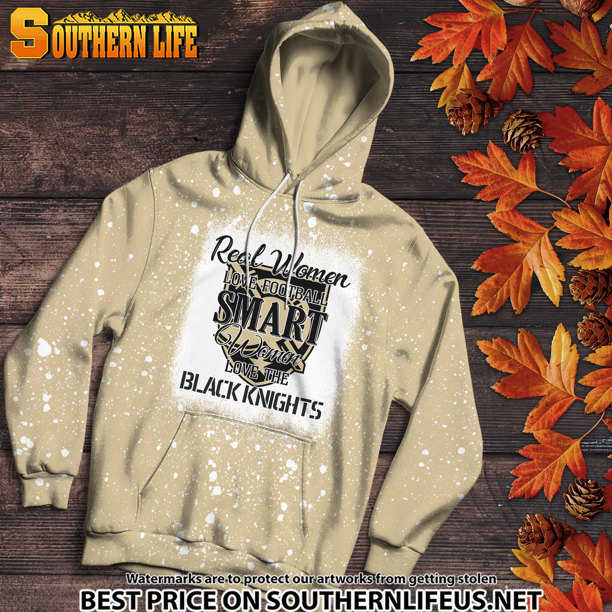 NCAA42 Real Women Love Football Smart Women Love Knights Bleached 3D Printed Hoodie, TShirt, Sweatshirt - Image 2