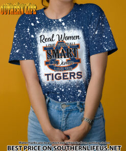 NCAA03 Real Women Love Football Smart Women Love Tigers Bleached 3D Printed Hoodie, TShirt, Sweatshirt