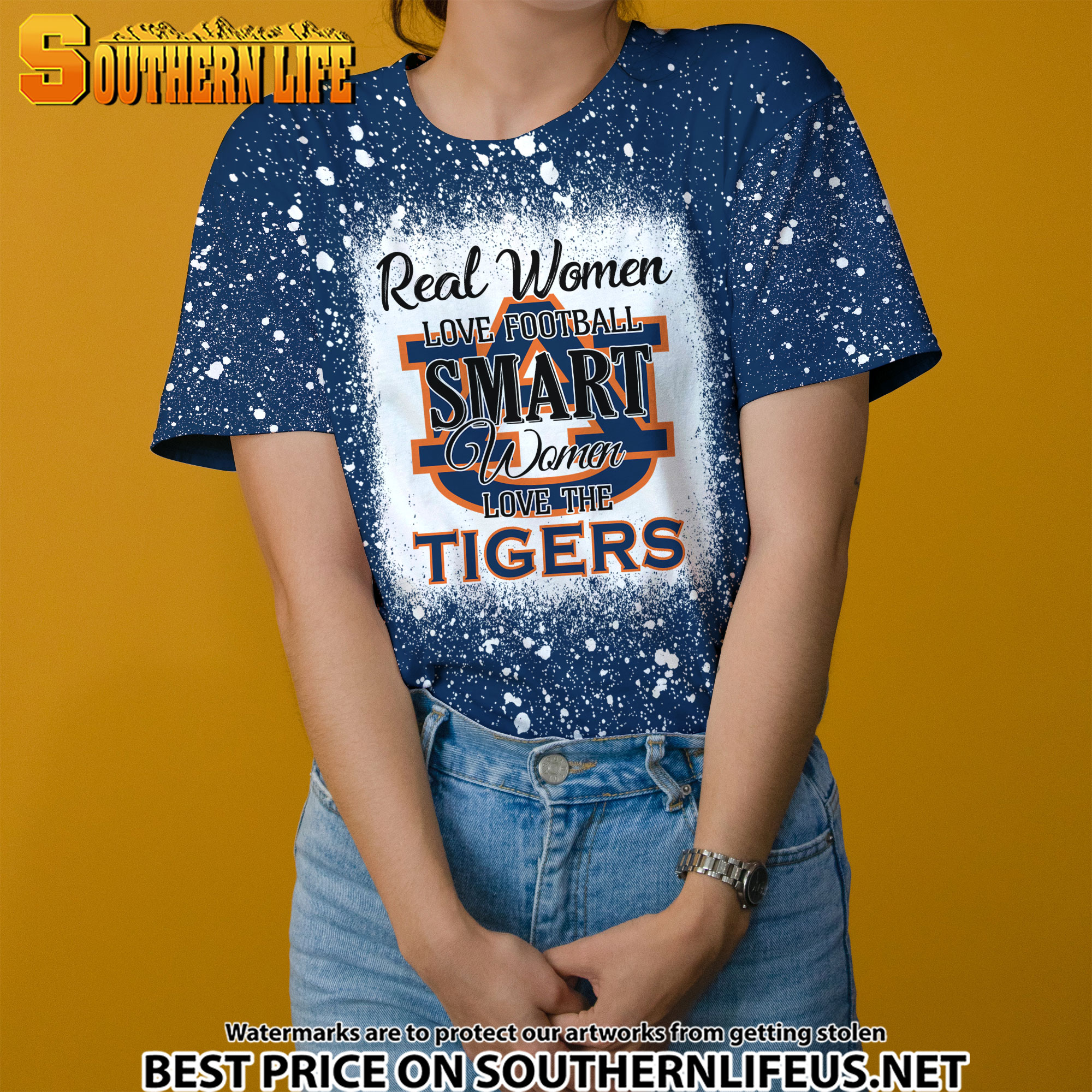 NCAA03 Real Women Love Football Smart Women Love Tigers Bleached 3D Printed Hoodie, TShirt, Sweatshirt