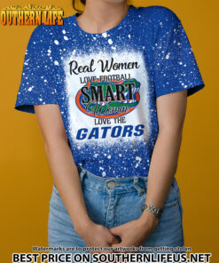 NCAA15 Real Women Love Football Smart Women Love Gators Bleached 3D Printed Hoodie, TShirt, Sweatshirt