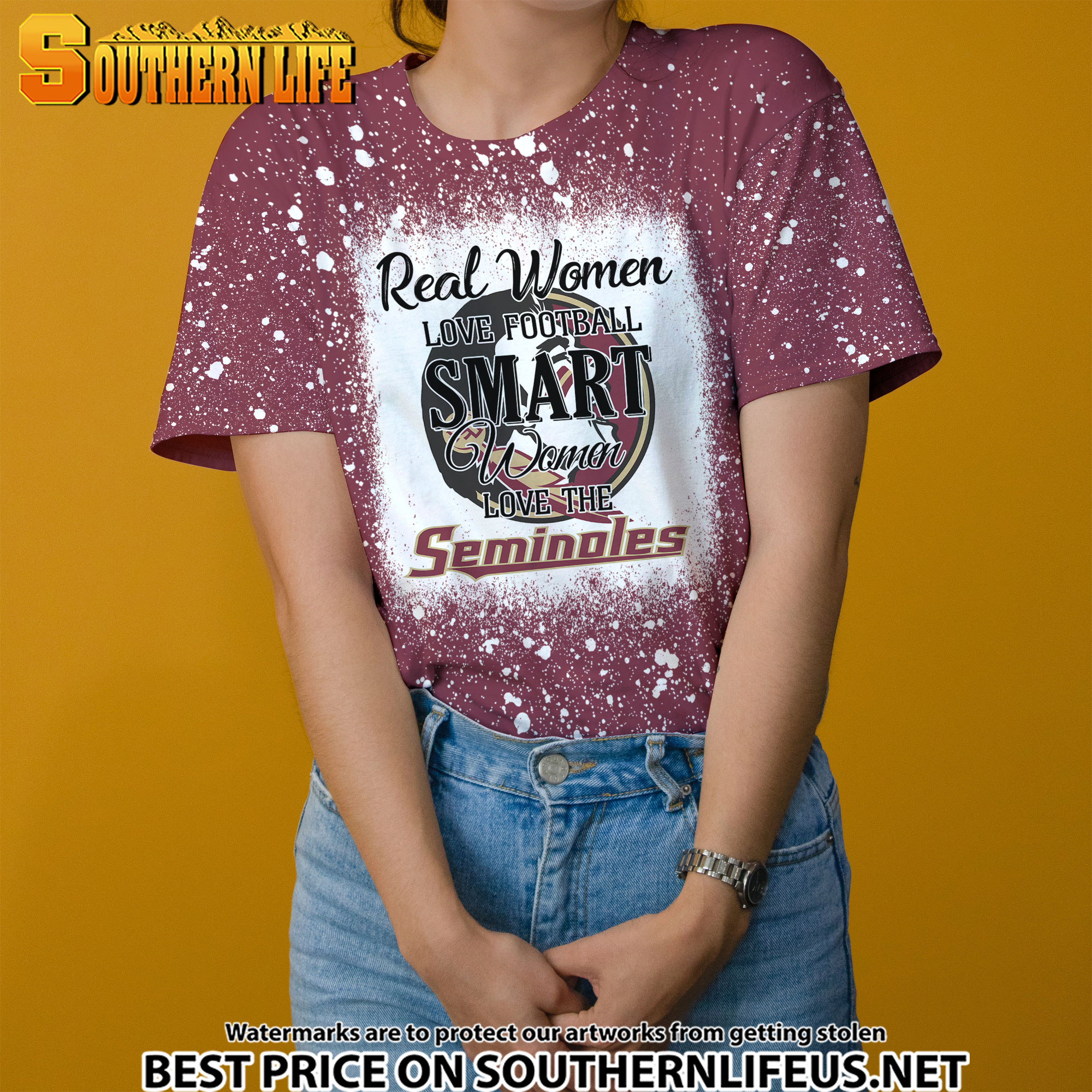 NCAA07 Real Women Love Football Smart Women Love Seminoles Bleached 3D Printed Hoodie, TShirt, Sweatshirt